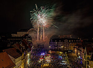 Feuerwerk über Gotha
